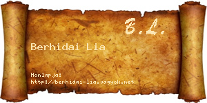 Berhidai Lia névjegykártya